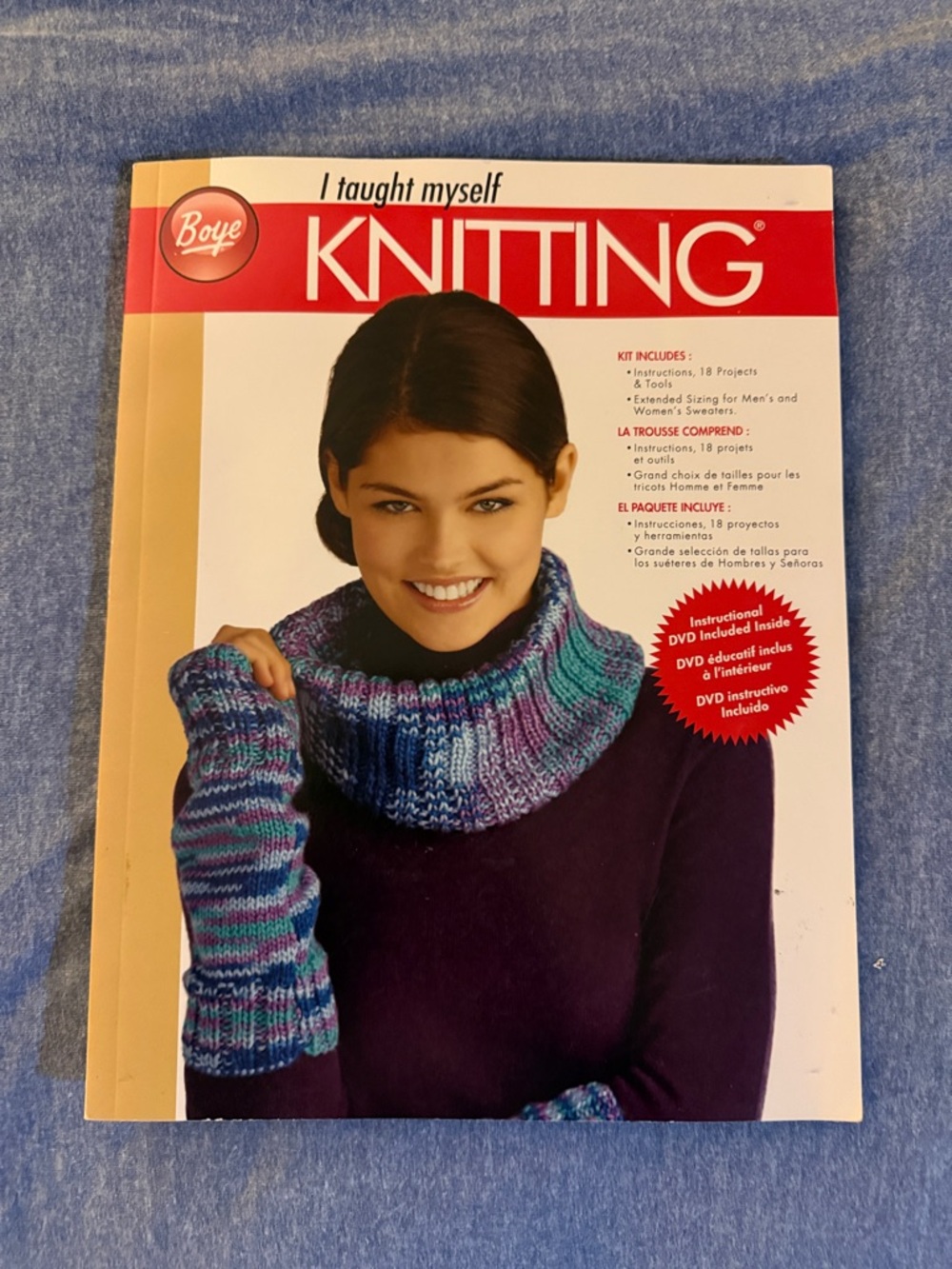 Boye “I Taught Myself Knitting Book with Instructional DVD New